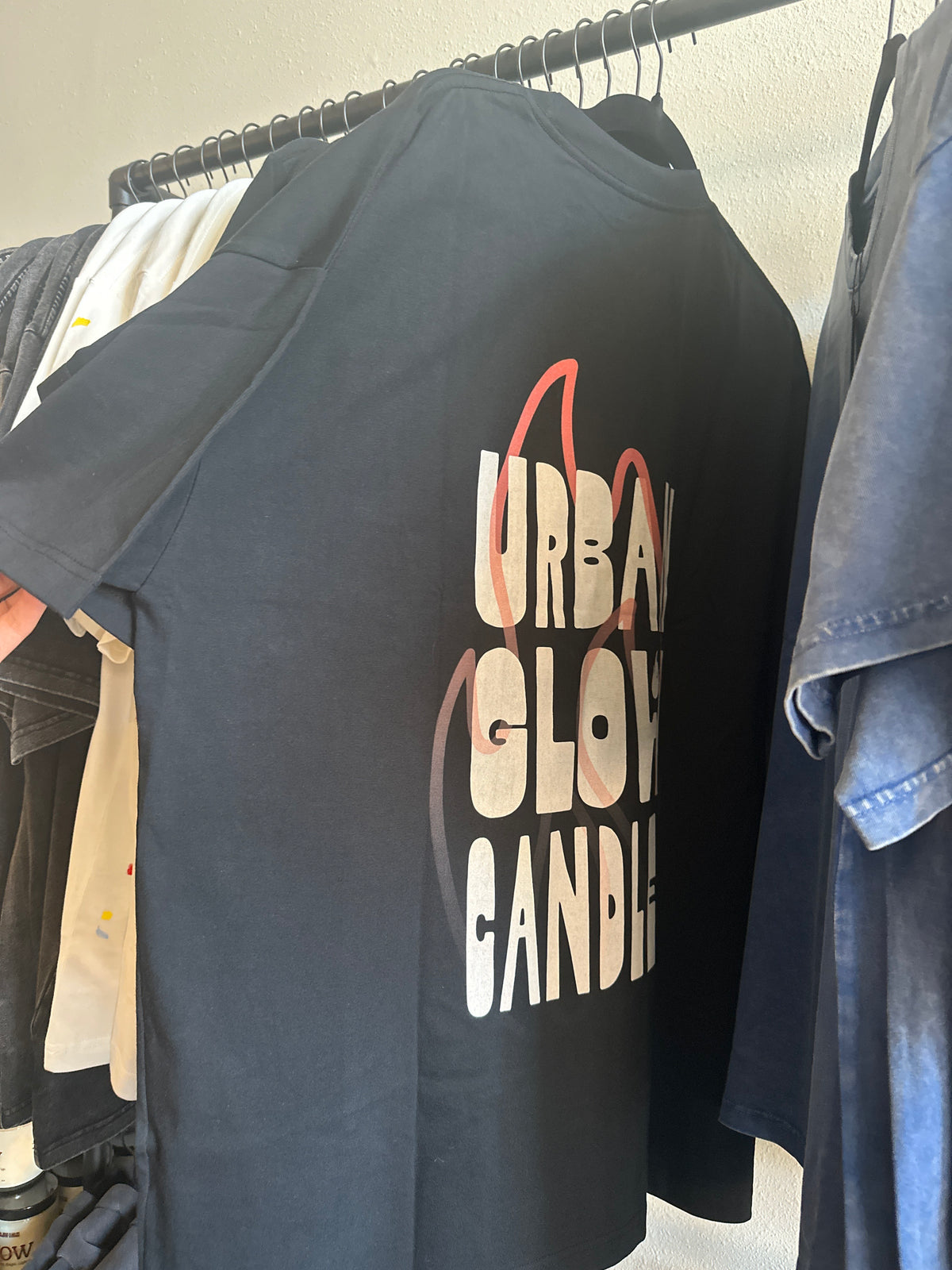 Solid black flame tshirt